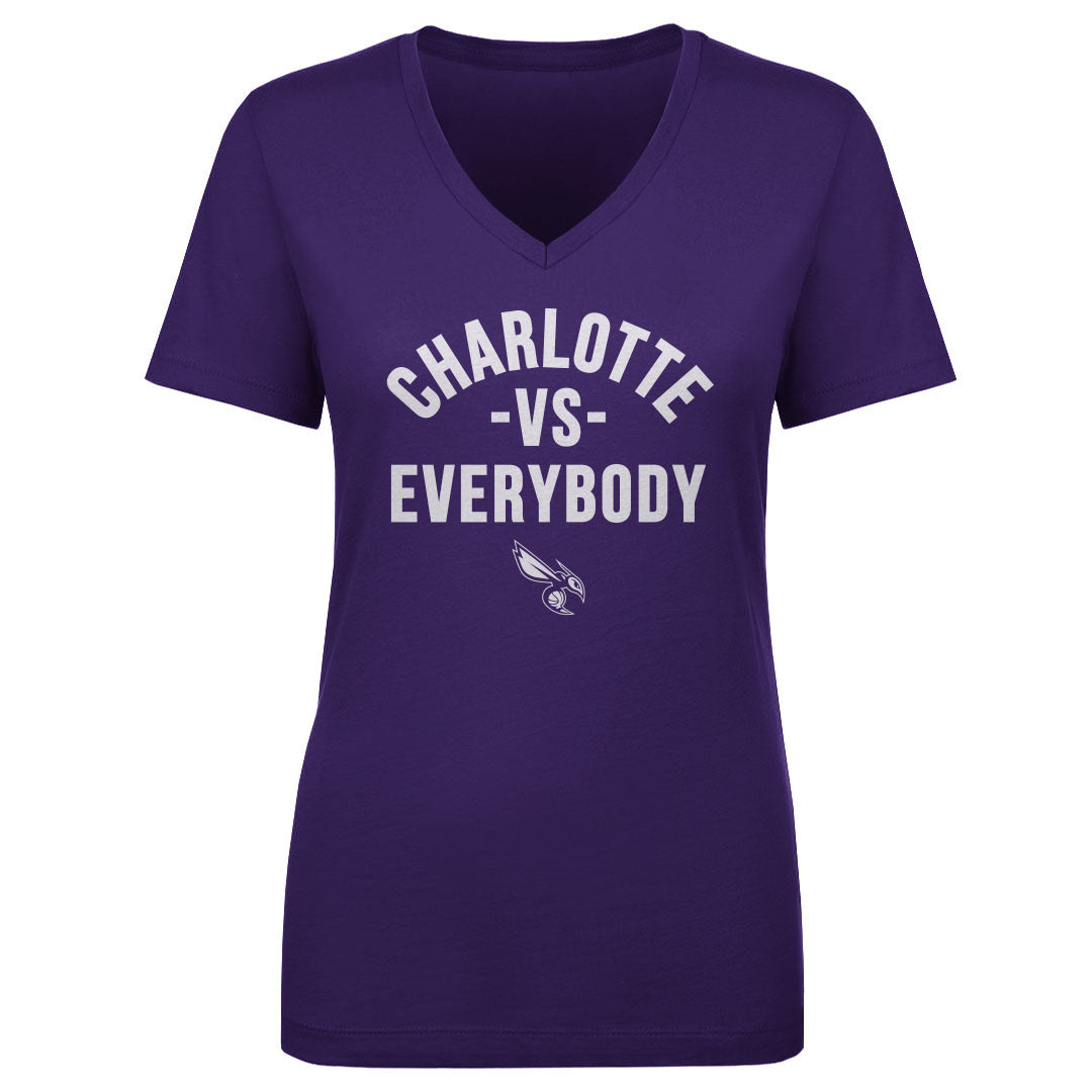 Charlotte Hornets Women's V-Neck T-Shirt | 500 LEVEL