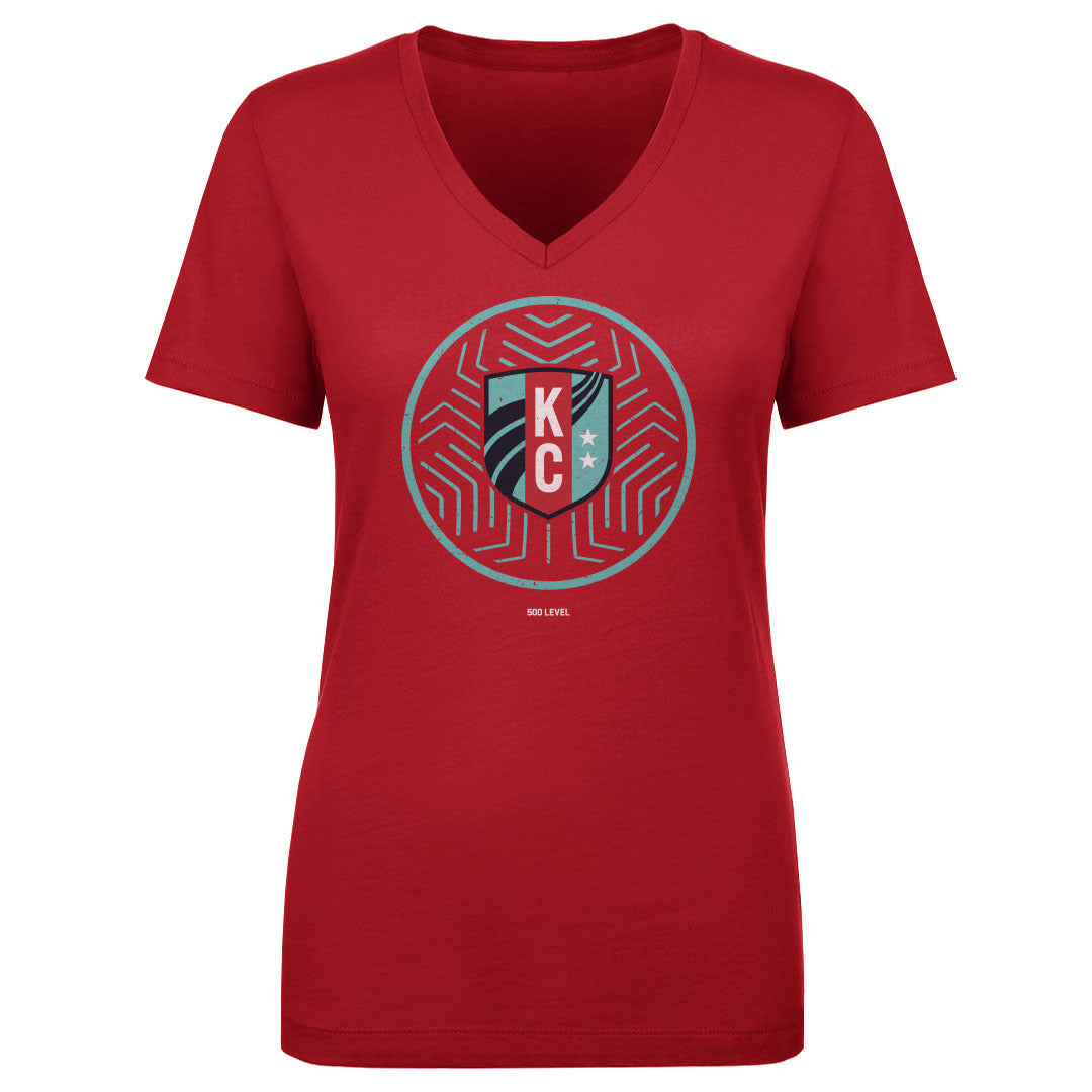 Kansas City Current Women's V-Neck T-Shirt | 500 LEVEL