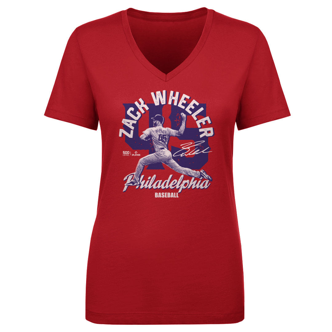 Zack Wheeler Women's V-Neck T-Shirt | 500 LEVEL