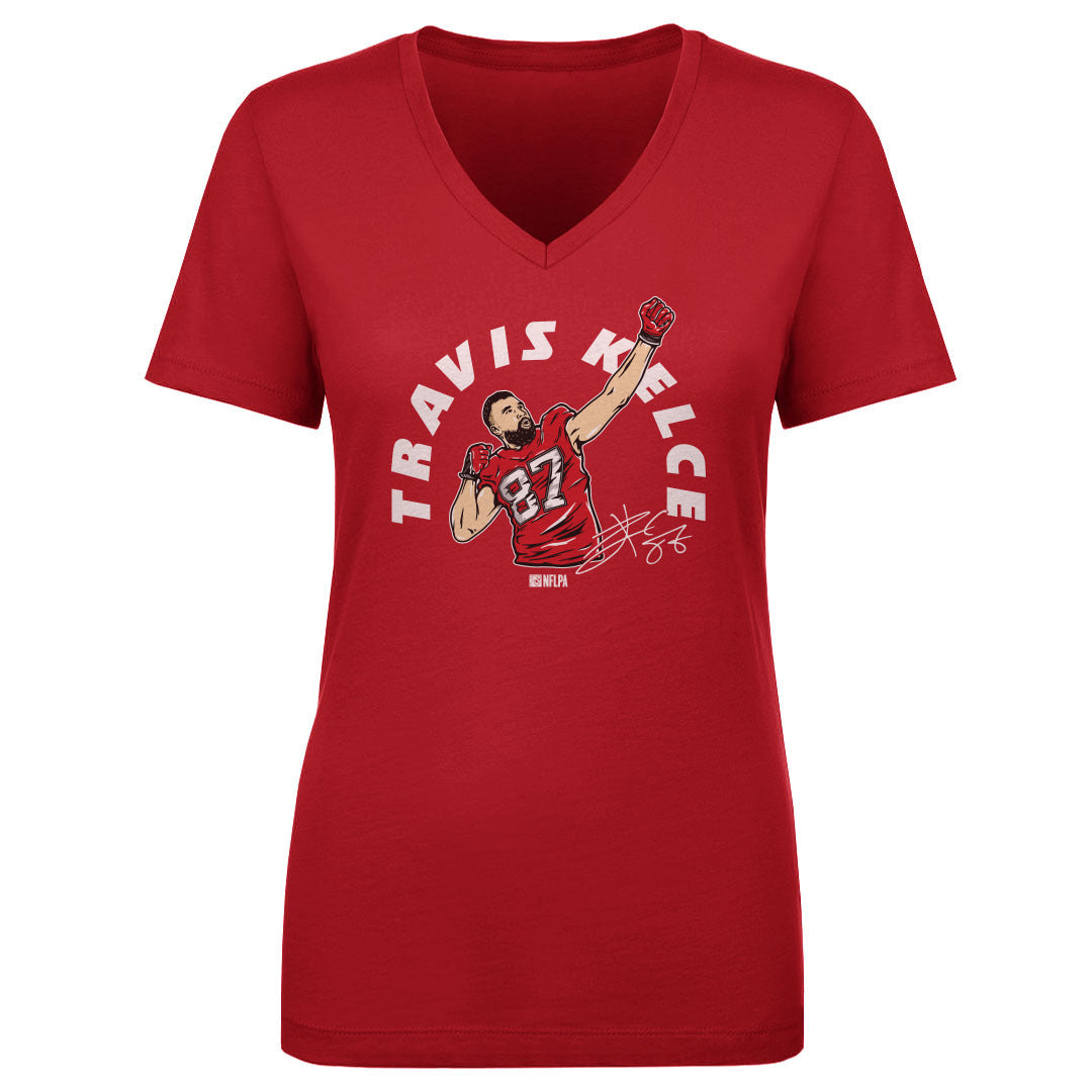 Travis Kelce Women's V-Neck T-Shirt | 500 LEVEL