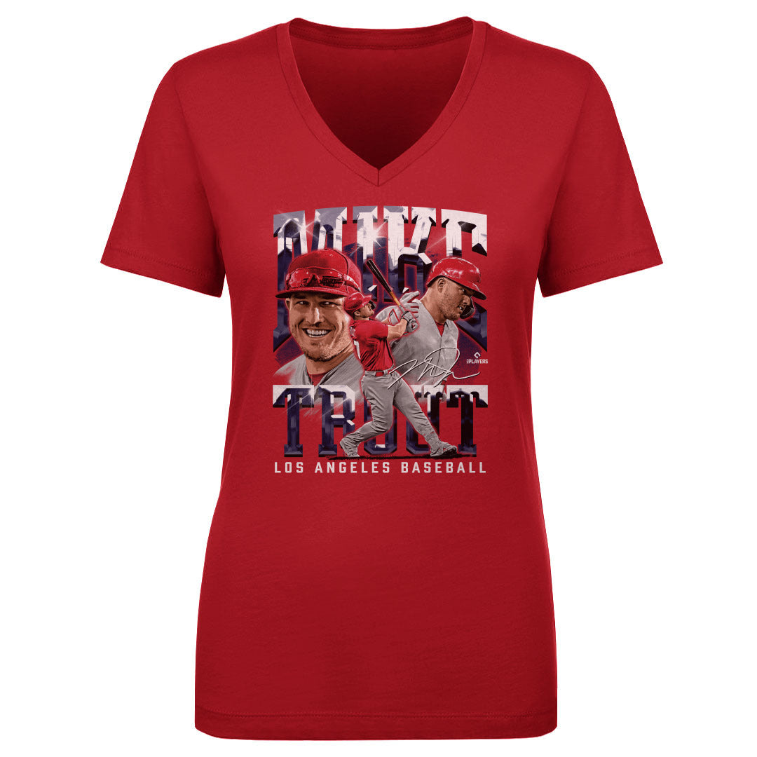 Mike Trout Women's V-Neck T-Shirt | 500 LEVEL