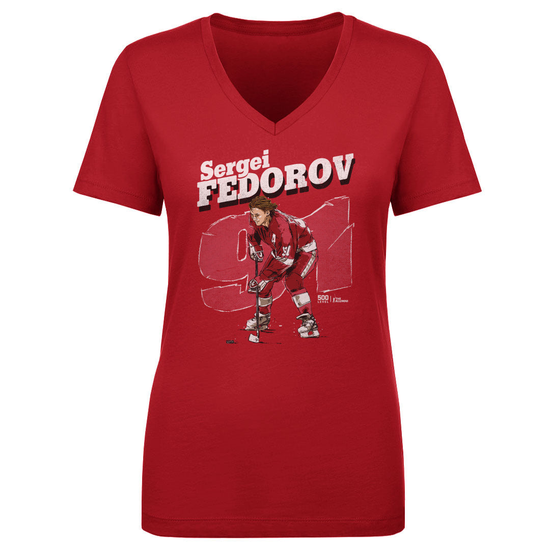 Sergei Fedorov Women's V-Neck T-Shirt | 500 LEVEL