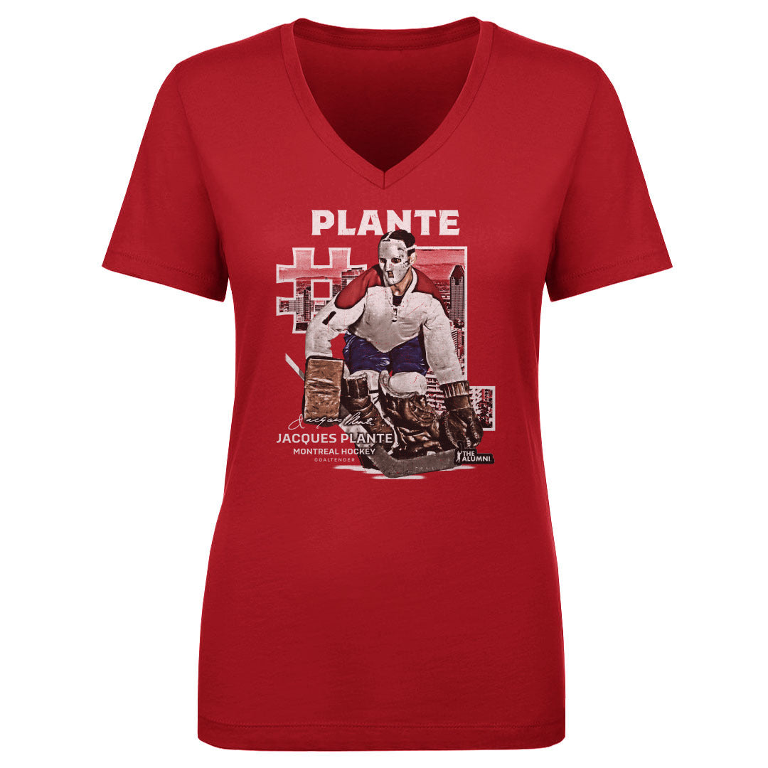 Jacques Plante Women's V-Neck T-Shirt | 500 LEVEL