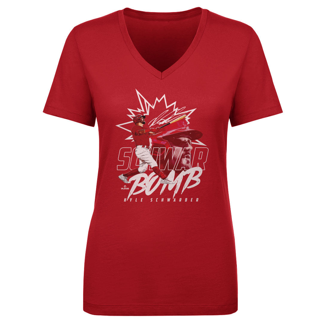 Kyle Schwarber Women's V-Neck T-Shirt | 500 LEVEL