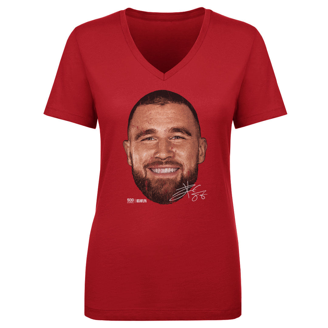 Travis Kelce Women's V-Neck T-Shirt | 500 LEVEL
