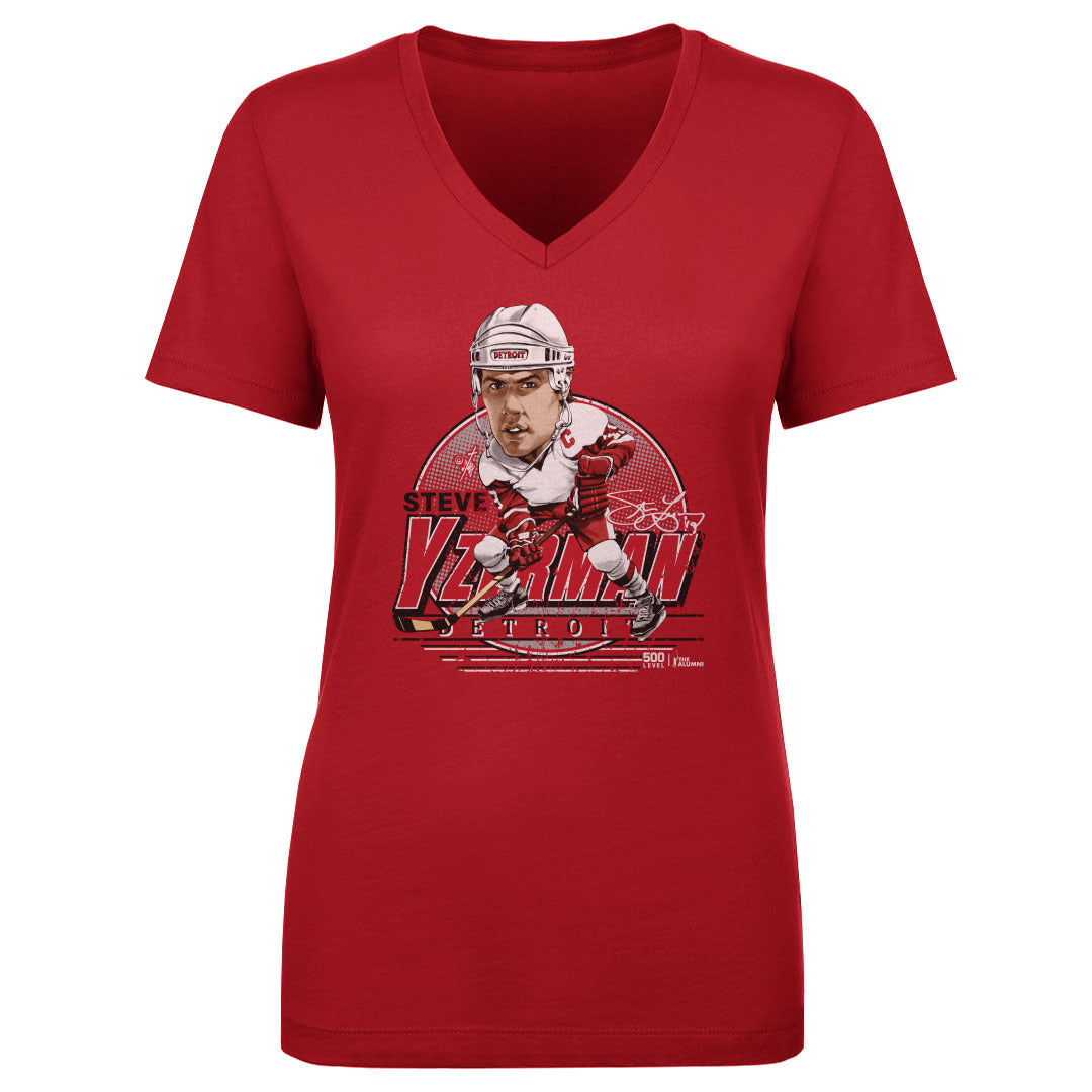 Steve Yzerman Women's V-Neck T-Shirt | 500 LEVEL