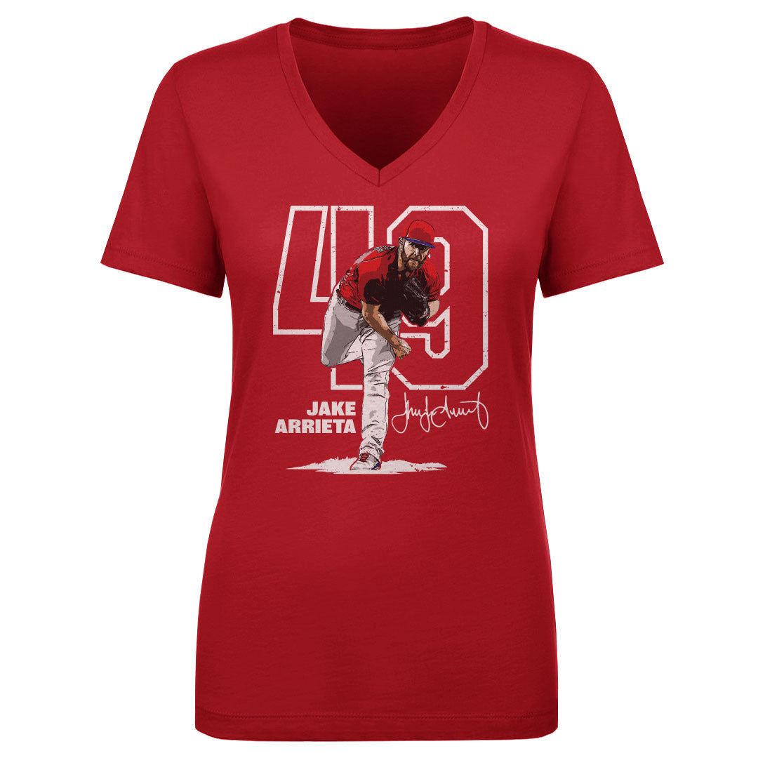 Jake Arrieta Women's V-Neck T-Shirt | 500 LEVEL