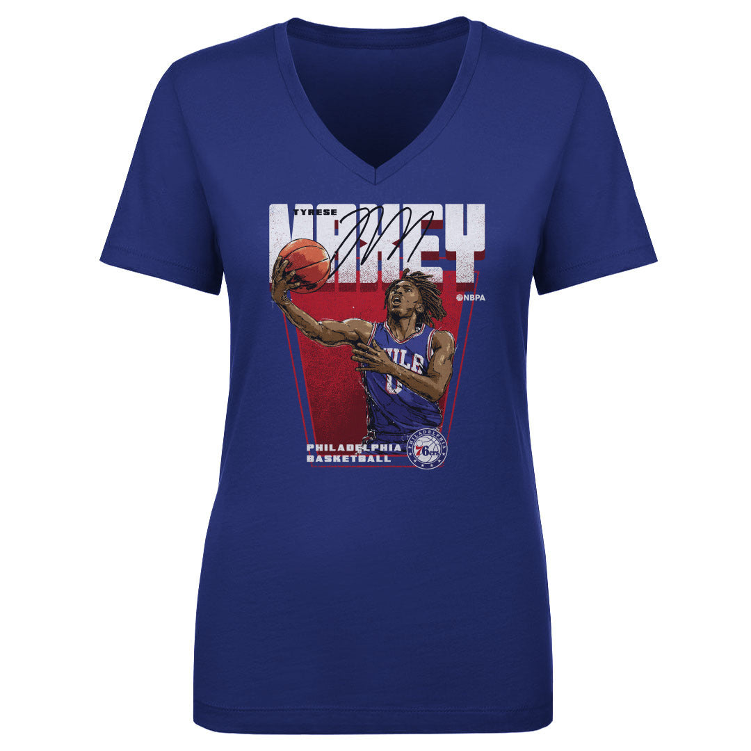 Tyrese Maxey Women's V-Neck T-Shirt | 500 LEVEL