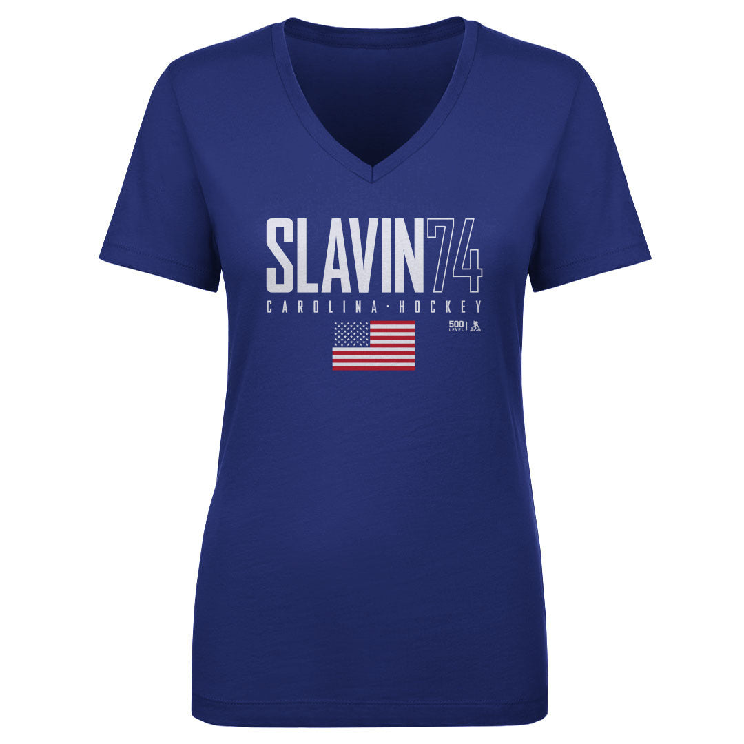 Jaccob Slavin Women's V-Neck T-Shirt | 500 LEVEL