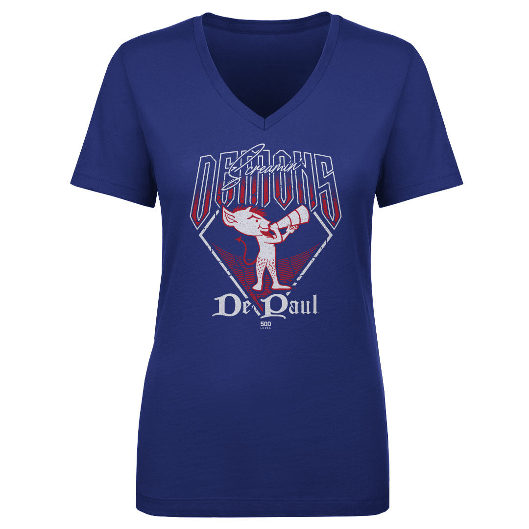 DePaul Blue Demons Women's V-Neck T-Shirt | 500 LEVEL