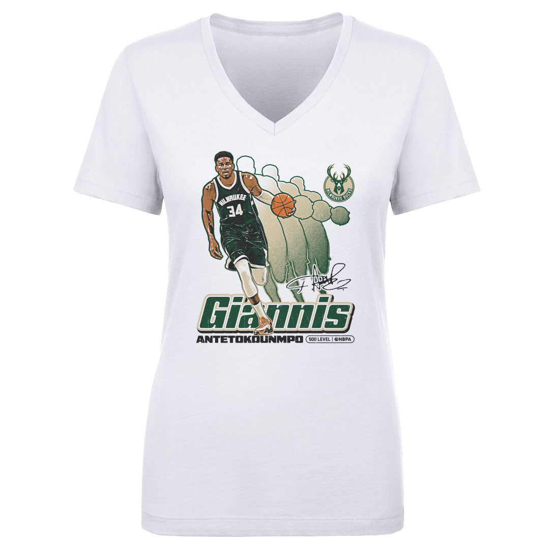 Giannis Antetokounmpo Women's V-Neck T-Shirt | 500 LEVEL