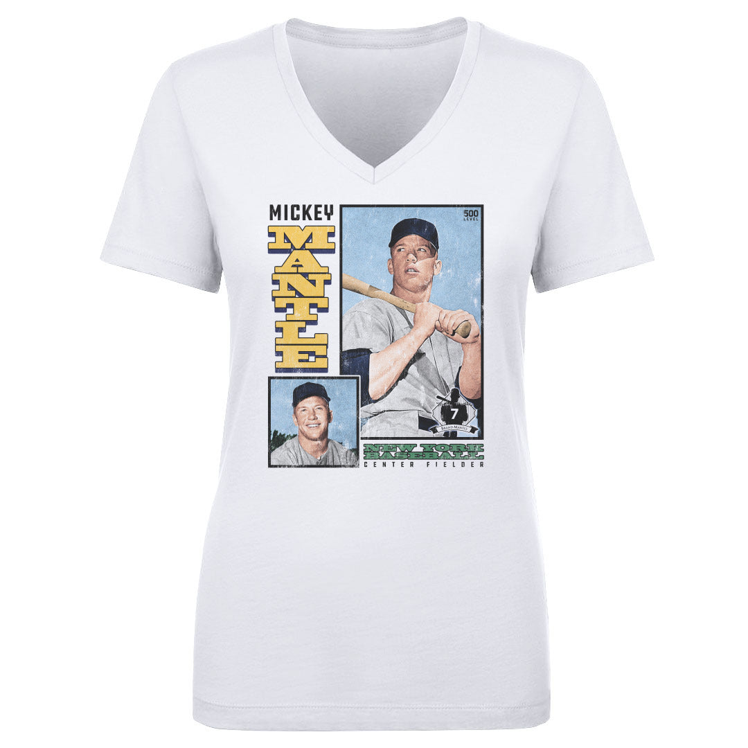 Mickey Mantle Women's V-Neck T-Shirt | 500 LEVEL