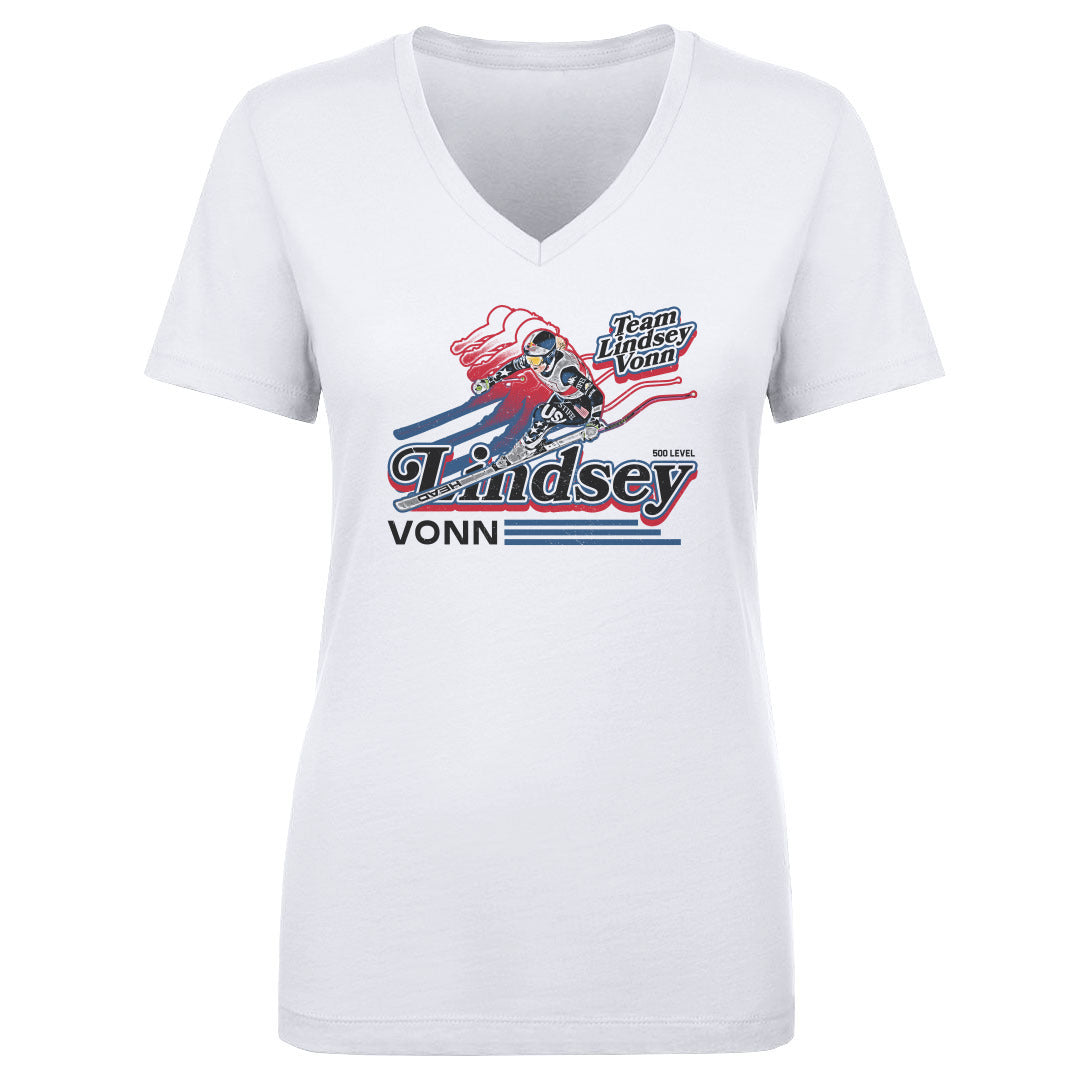 Lindsey Vonn Women's V-Neck T-Shirt | 500 LEVEL