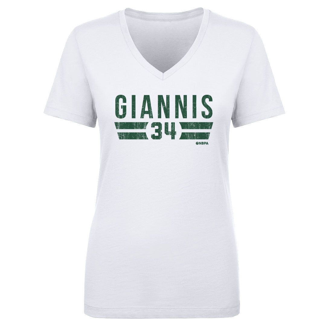 Giannis Antetokounmpo Women's V-Neck T-Shirt | 500 LEVEL