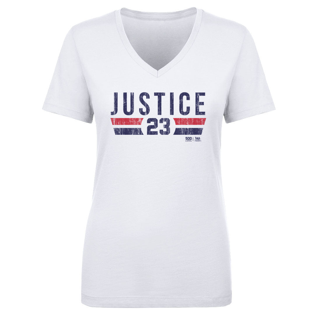 David Justice Women's V-Neck T-Shirt | 500 LEVEL