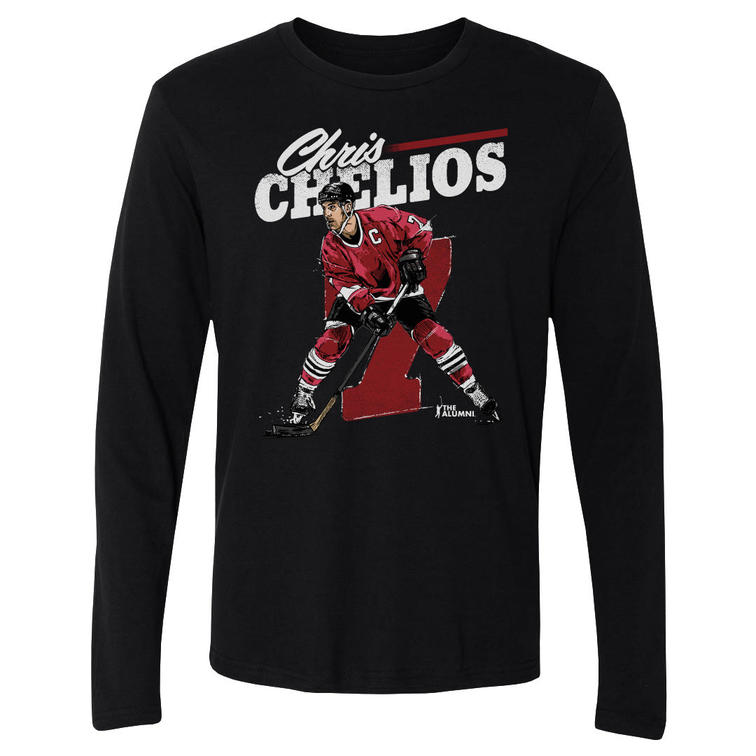 Chris Chelios Men's Long Sleeve T-Shirt | 500 LEVEL
