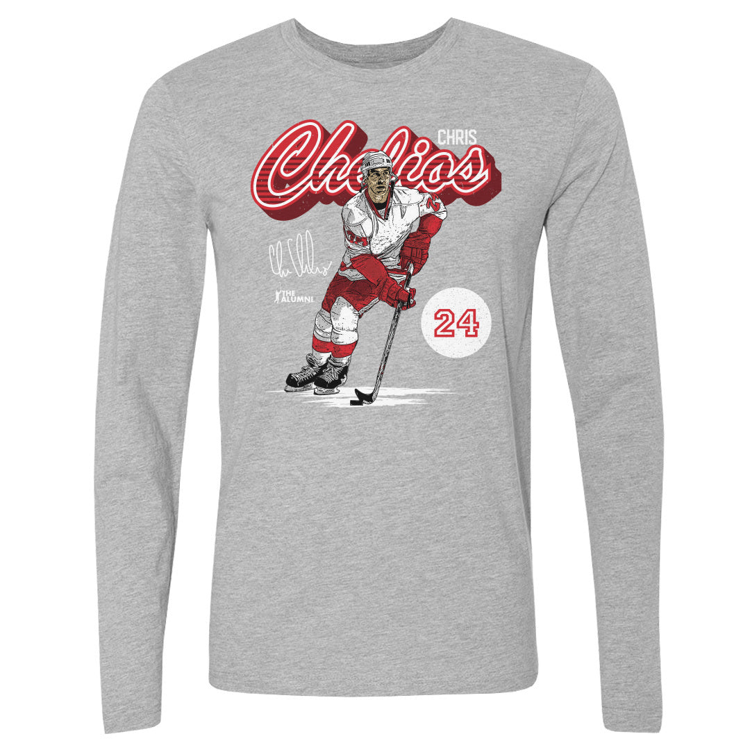 Chris Chelios Men's Long Sleeve T-Shirt | 500 LEVEL