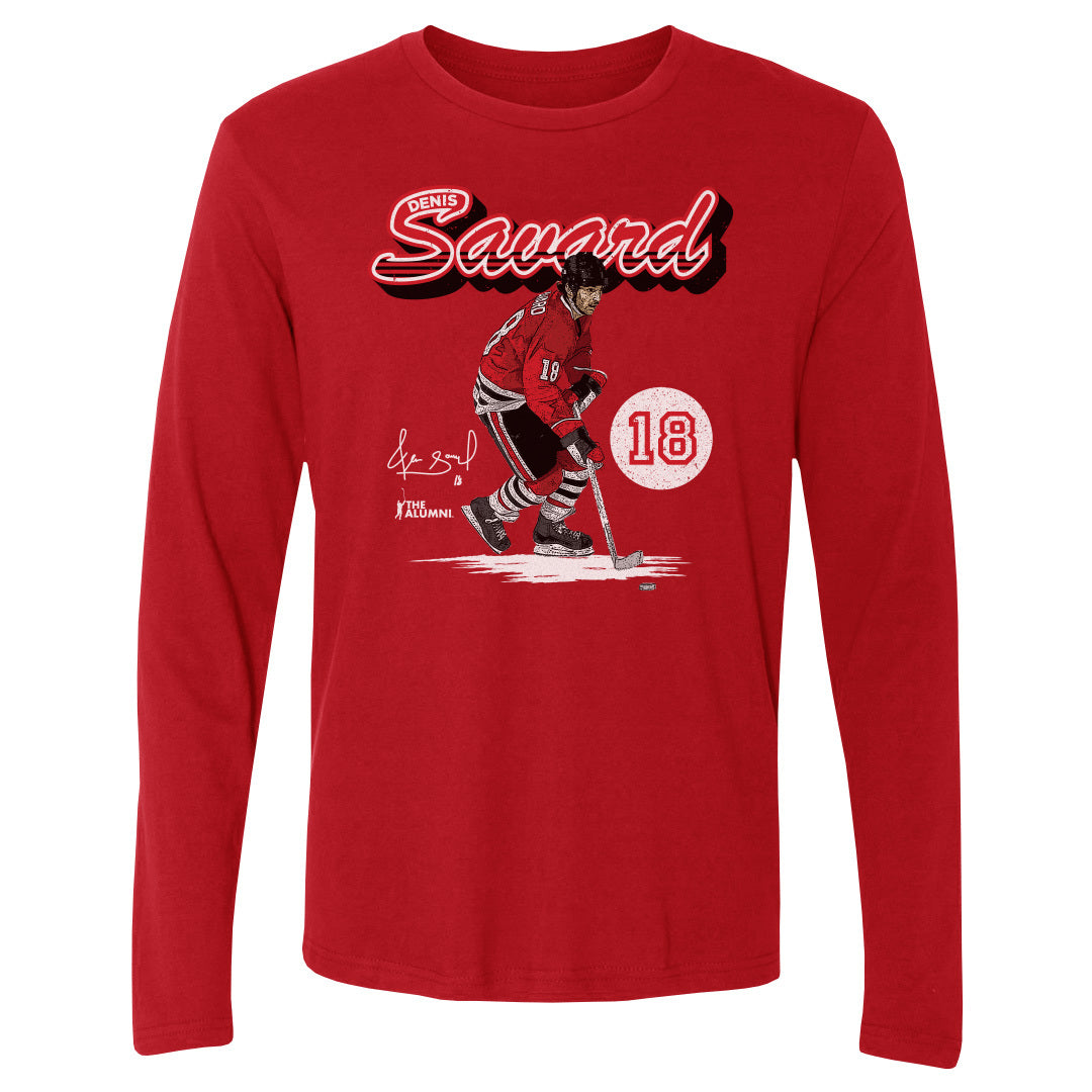 Denis Savard Men's Long Sleeve T-Shirt | 500 LEVEL