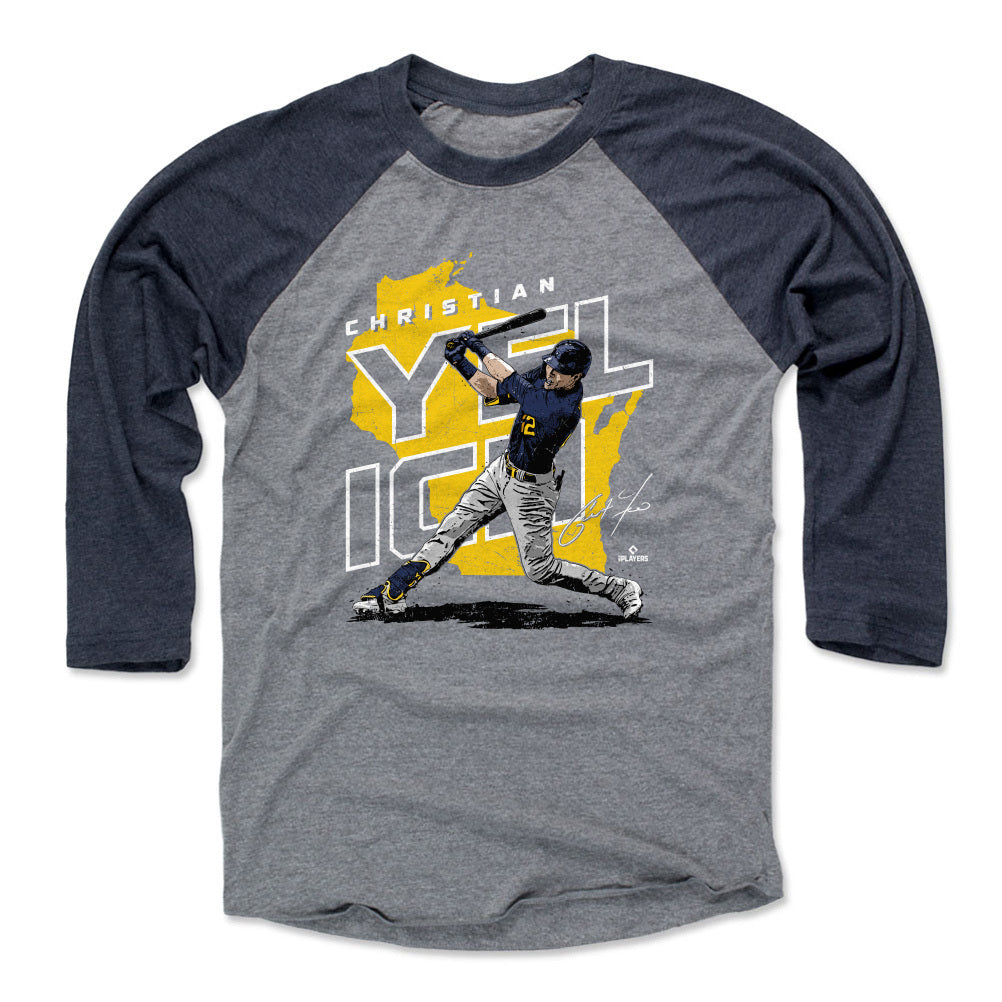 Christian Yelich Men's Baseball T-Shirt | 500 LEVEL