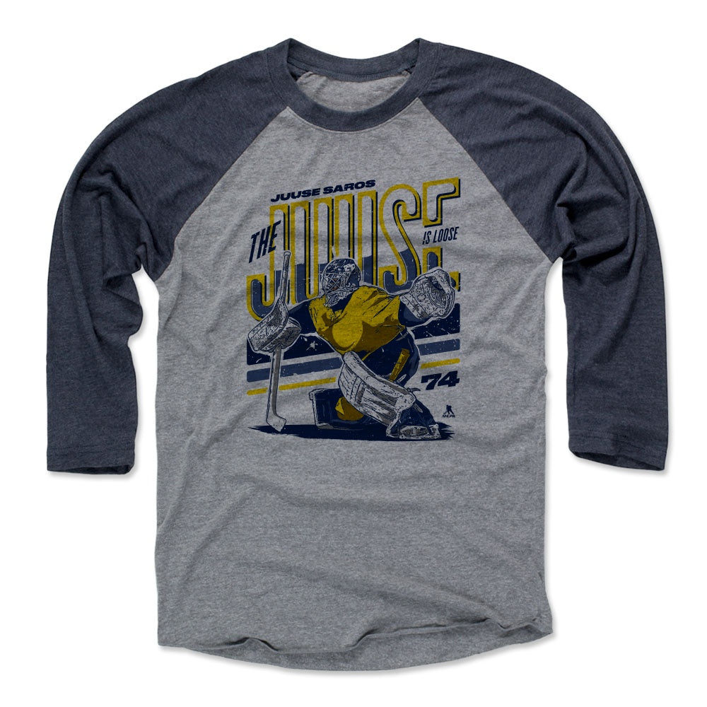 Juuse Saros Men's Baseball T-Shirt | 500 LEVEL