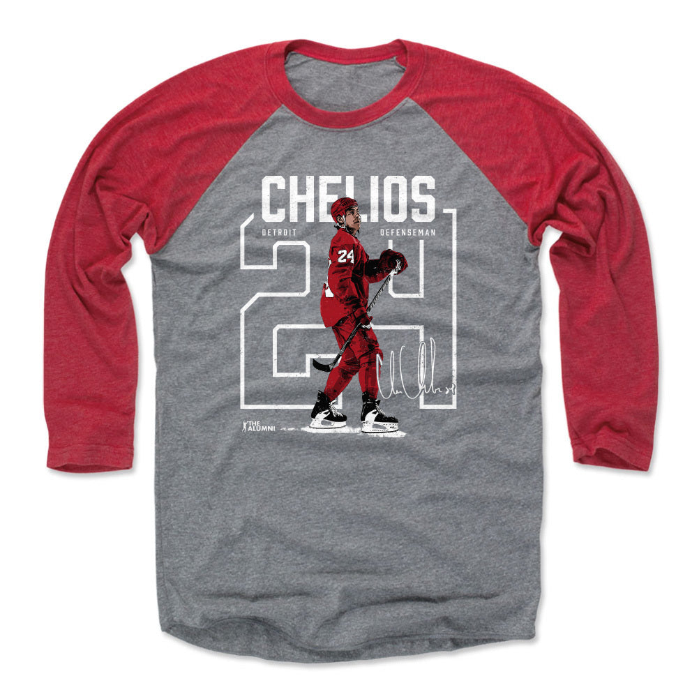Chris Chelios Men's Baseball T-Shirt | 500 LEVEL