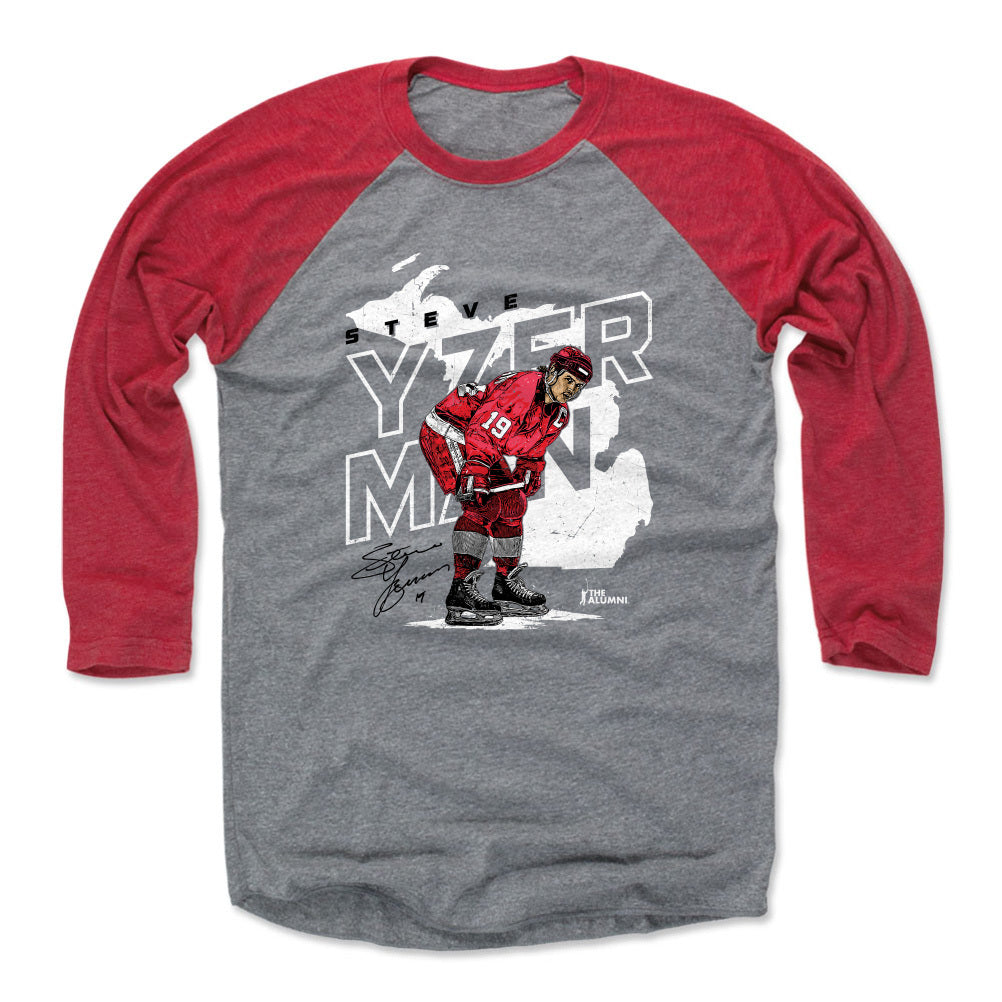Steve Yzerman Men's Baseball T-Shirt | 500 LEVEL