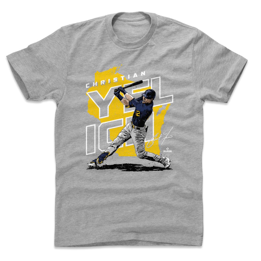 Christian Yelich Men's Cotton T-Shirt | 500 LEVEL