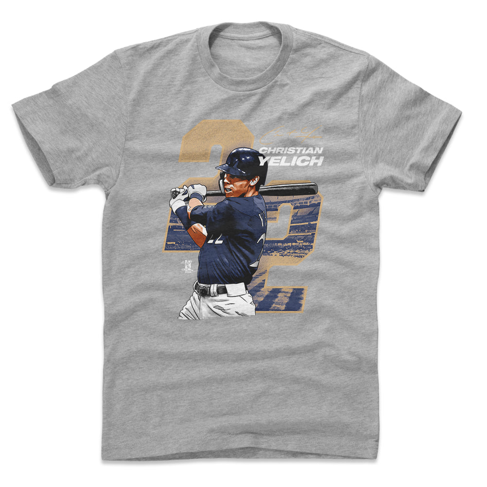 Christian Yelich Men's Cotton T-Shirt | 500 LEVEL