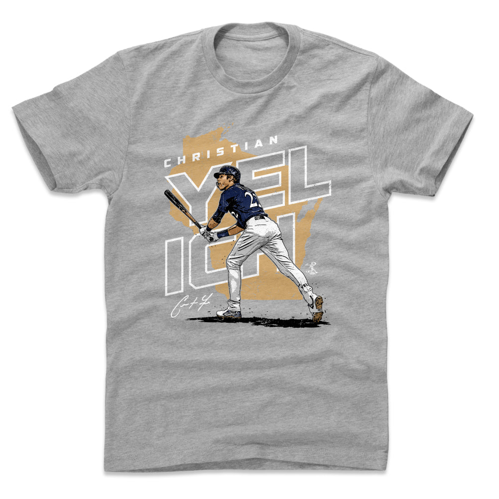 Christian Yelich Men's Cotton T-Shirt | 500 LEVEL