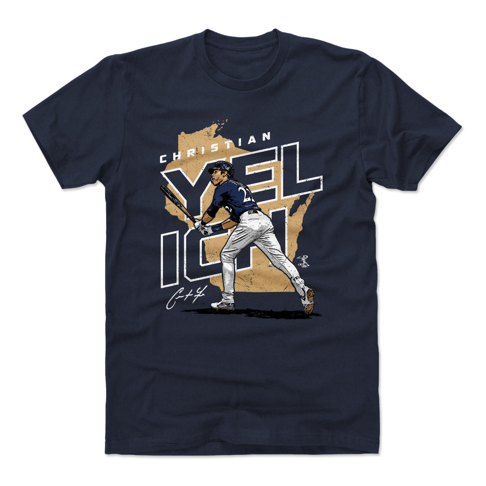 Christian Yelich Men's Cotton T-Shirt | 500 LEVEL