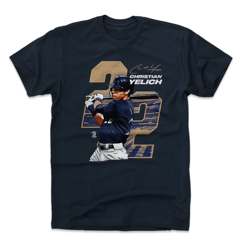 Christian Yelich Men's Cotton T-Shirt | 500 LEVEL