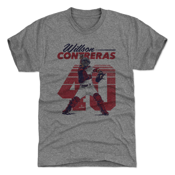 Willson Contreras Men's Crewneck Sweatshirt - Heather Gray - St. Louis | 500 Level Major League Baseball Players Association (MLBPA)