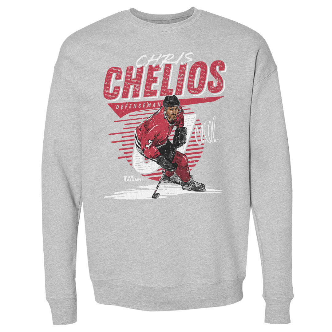 Chris Chelios Men's Crewneck Sweatshirt | 500 LEVEL