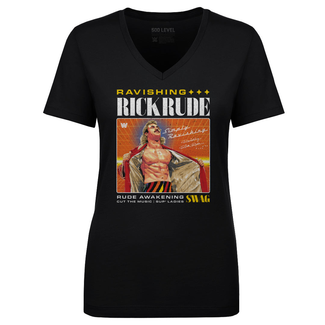 Rick Rude Women's V-Neck T-Shirt | 500 LEVEL