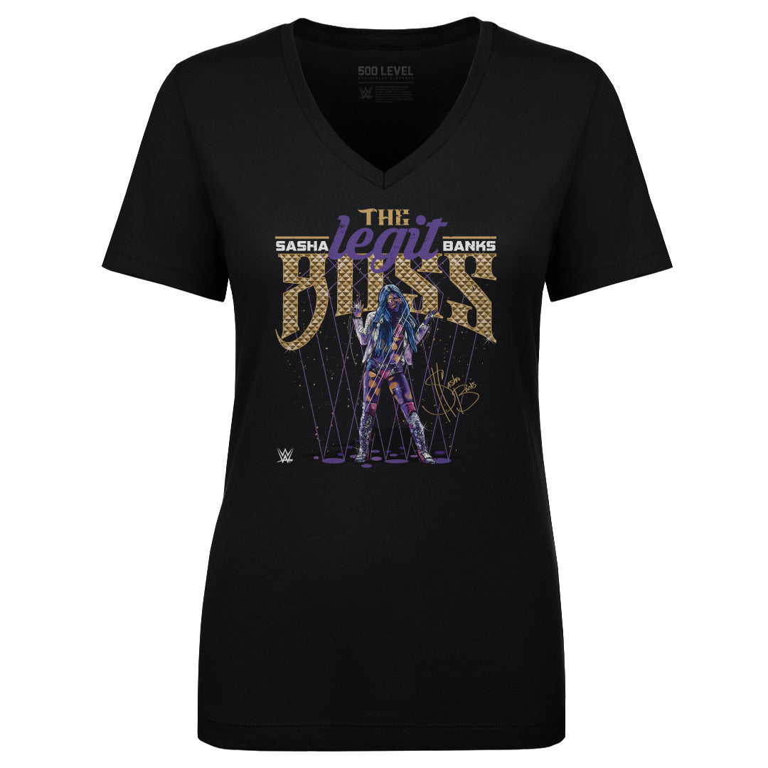 Sasha Banks Women's V-Neck T-Shirt | 500 LEVEL