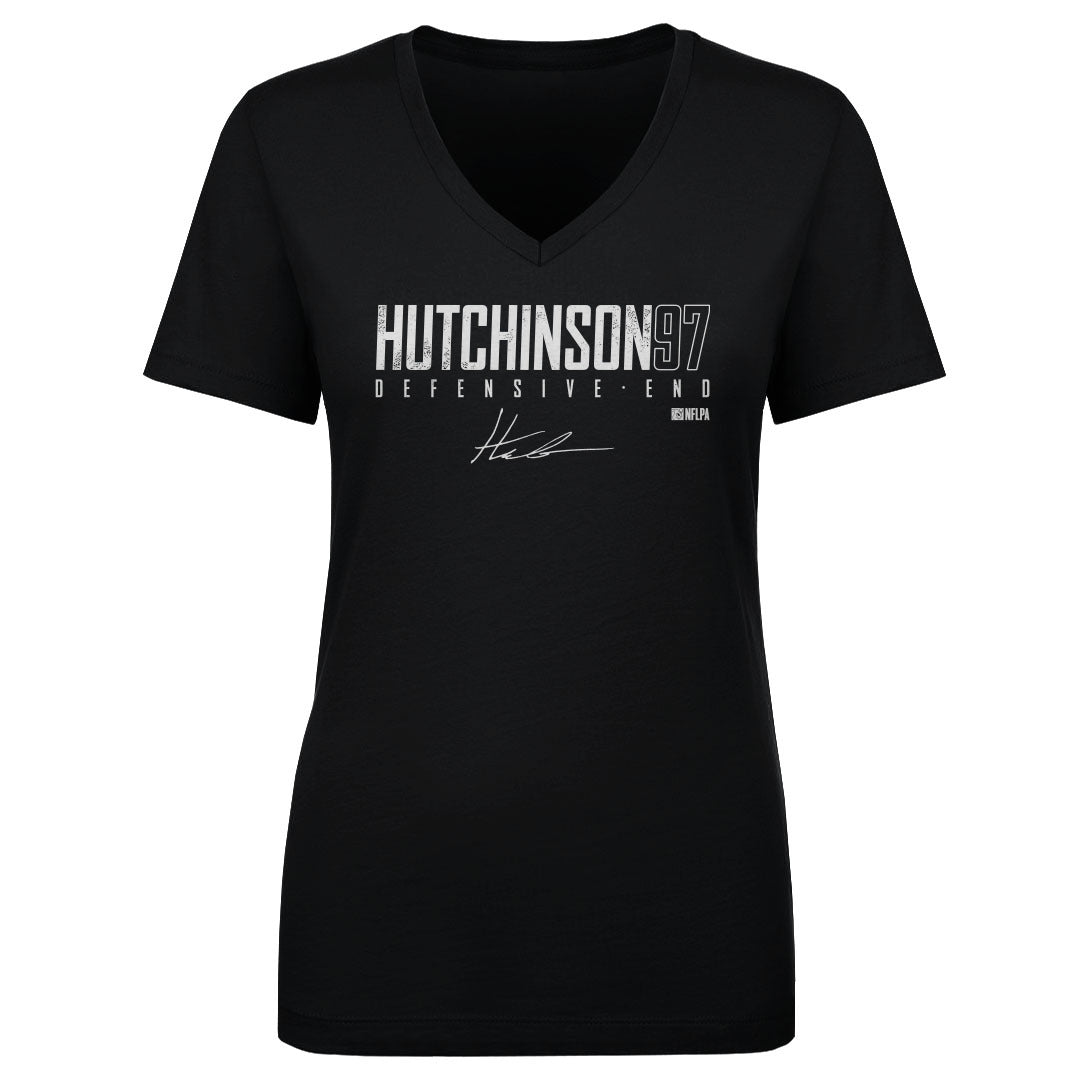 Aidan Hutchinson Women's V-Neck T-Shirt | 500 LEVEL