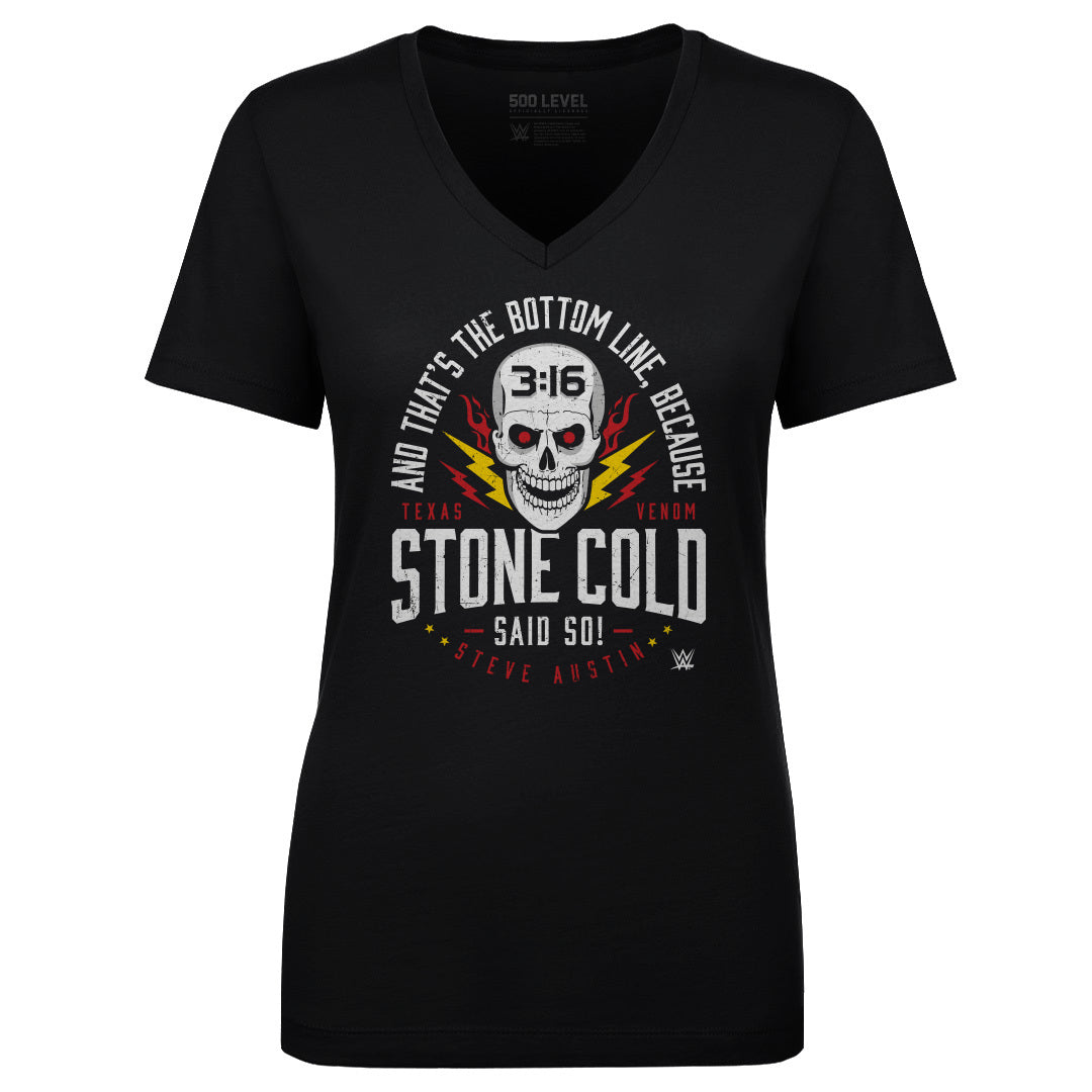 Stone Cold Steve Austin Women's V-Neck T-Shirt | 500 LEVEL