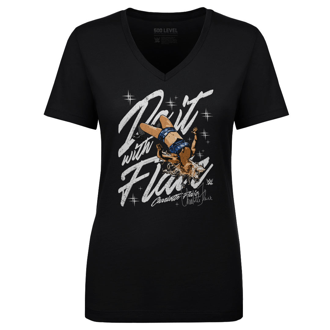 Charlotte Flair Women's V-Neck T-Shirt | 500 LEVEL