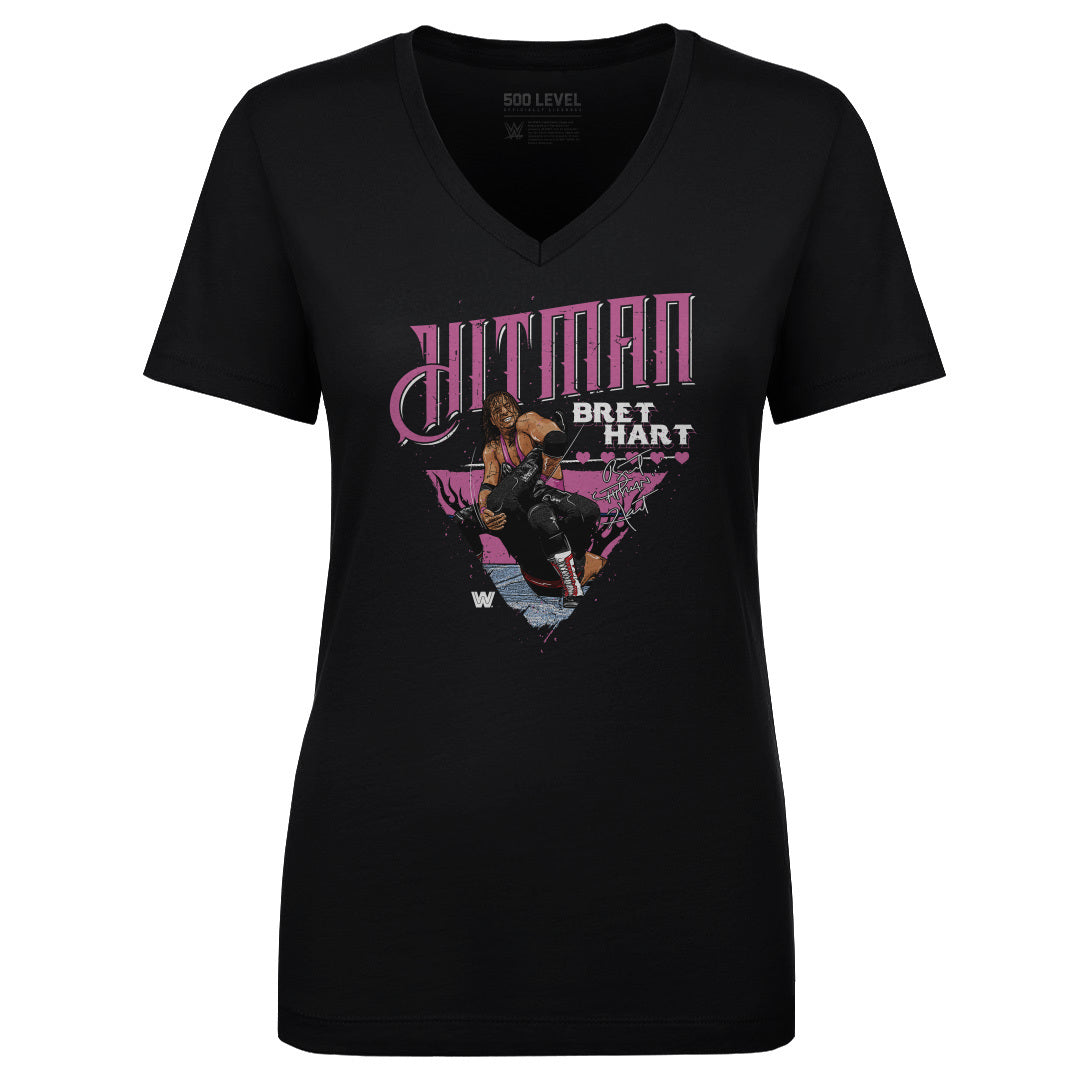 Bret Hart Women's V-Neck T-Shirt | 500 LEVEL