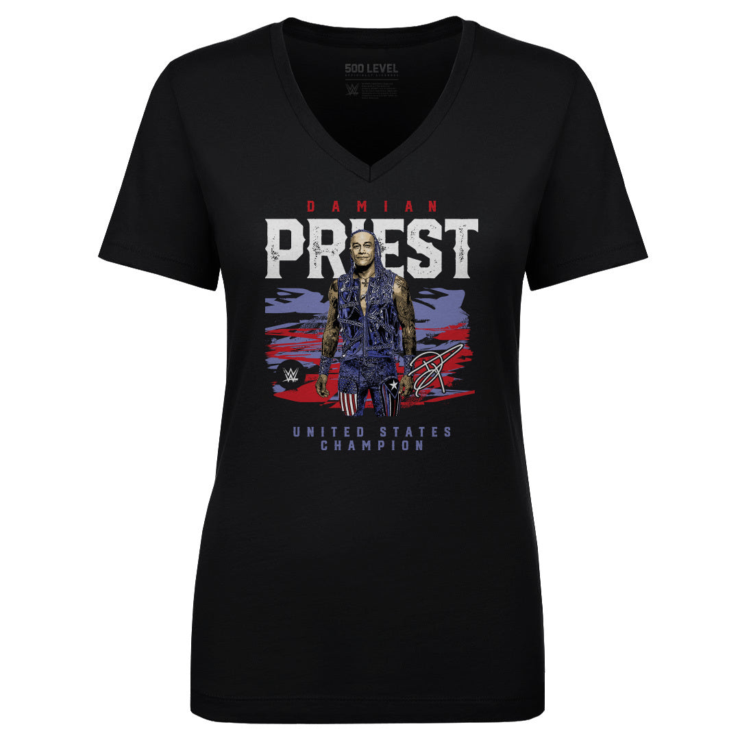 Damian Priest Women's V-Neck T-Shirt | 500 LEVEL
