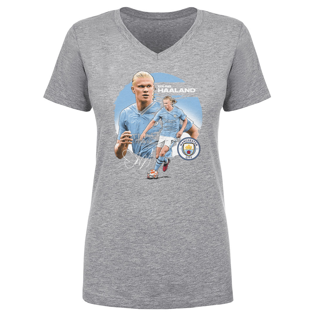 Erling Haaland Women's V-Neck T-Shirt | 500 LEVEL