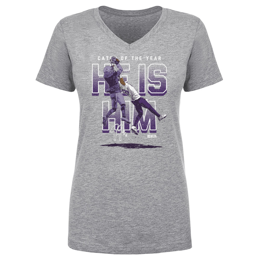 Justin Jefferson Women's V-Neck T-Shirt | 500 LEVEL