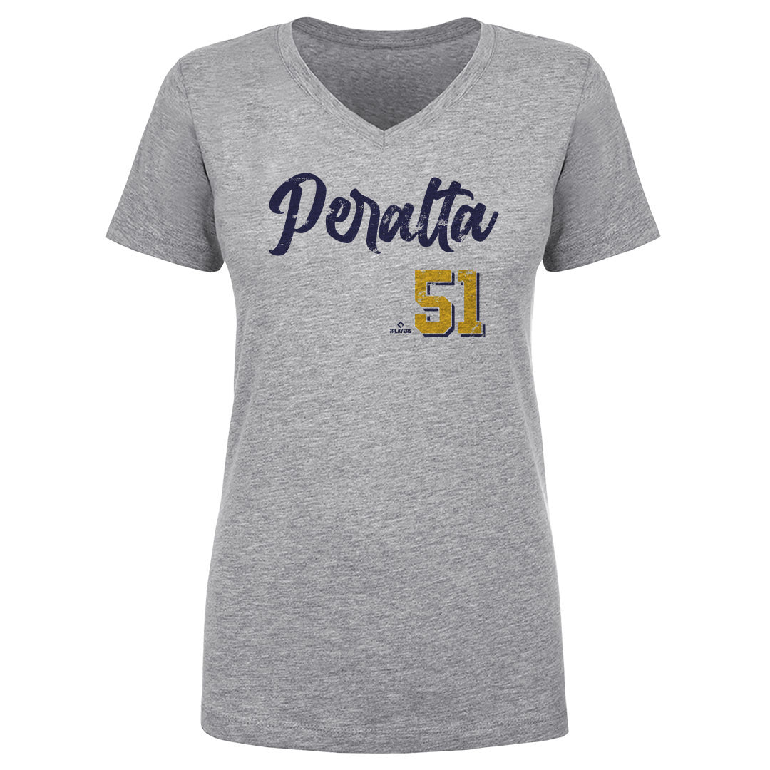 Freddy Peralta Women's V-Neck T-Shirt | 500 LEVEL