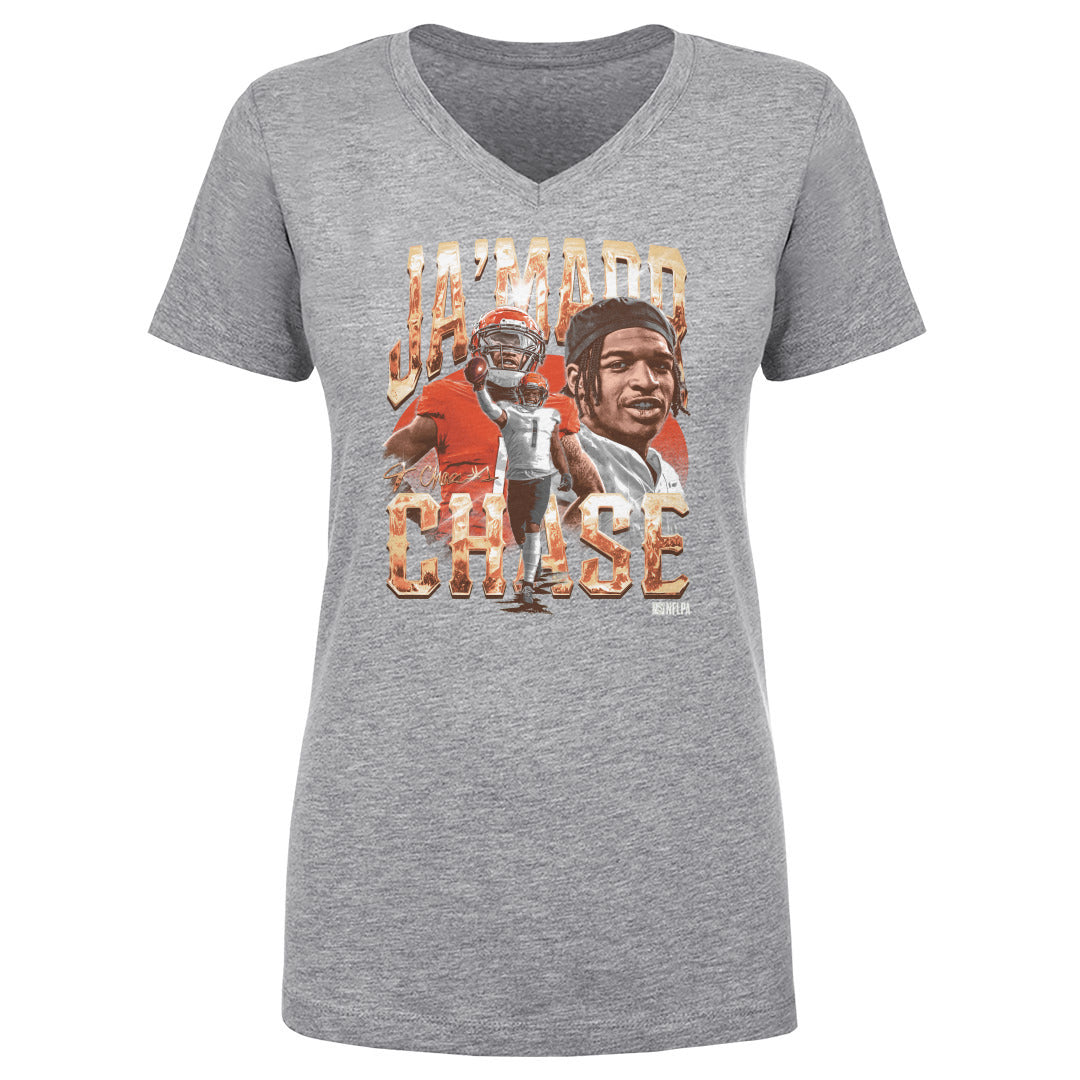 Ja'Marr Chase Women's V-Neck T-Shirt | 500 LEVEL