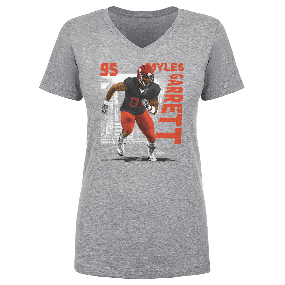 Myles Garrett Women's V-Neck T-Shirt | 500 LEVEL
