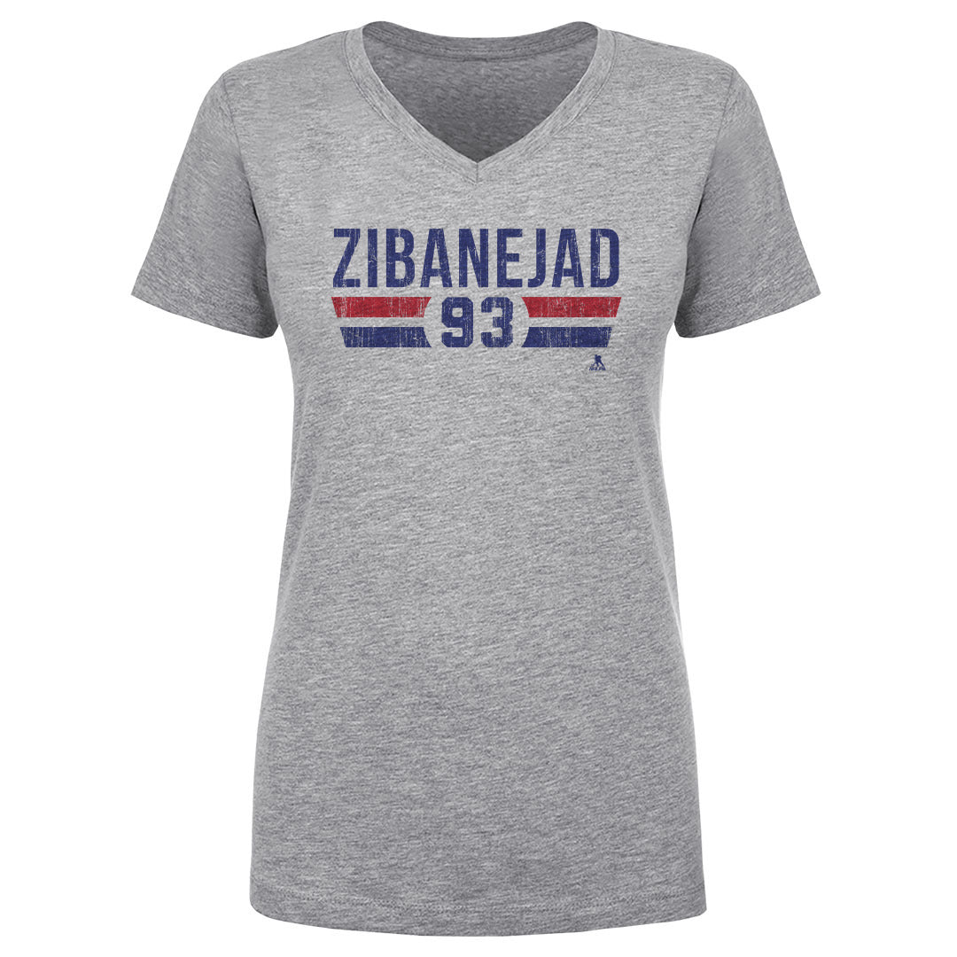 Mika Zibanejad Women's V-Neck T-Shirt | 500 LEVEL