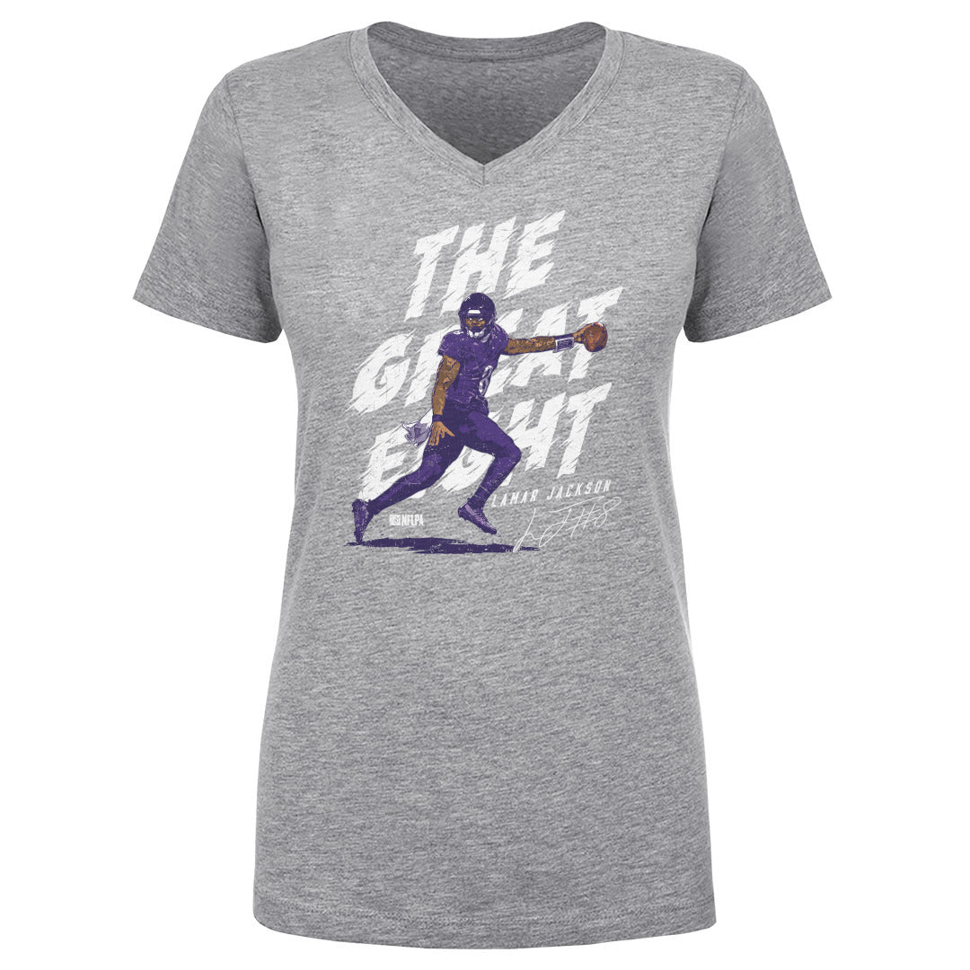 Lamar Jackson Women's V-Neck T-Shirt | 500 LEVEL
