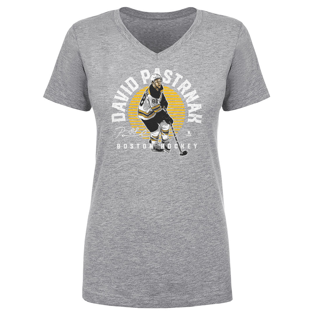 David Pastrnak Women's V-Neck T-Shirt | 500 LEVEL