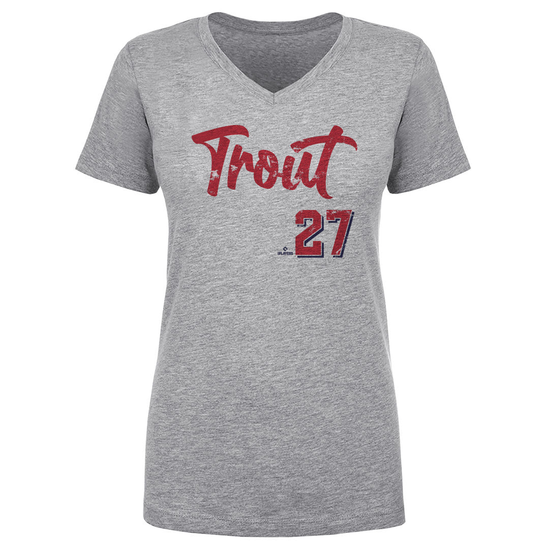 Mike Trout Women's V-Neck T-Shirt | 500 LEVEL