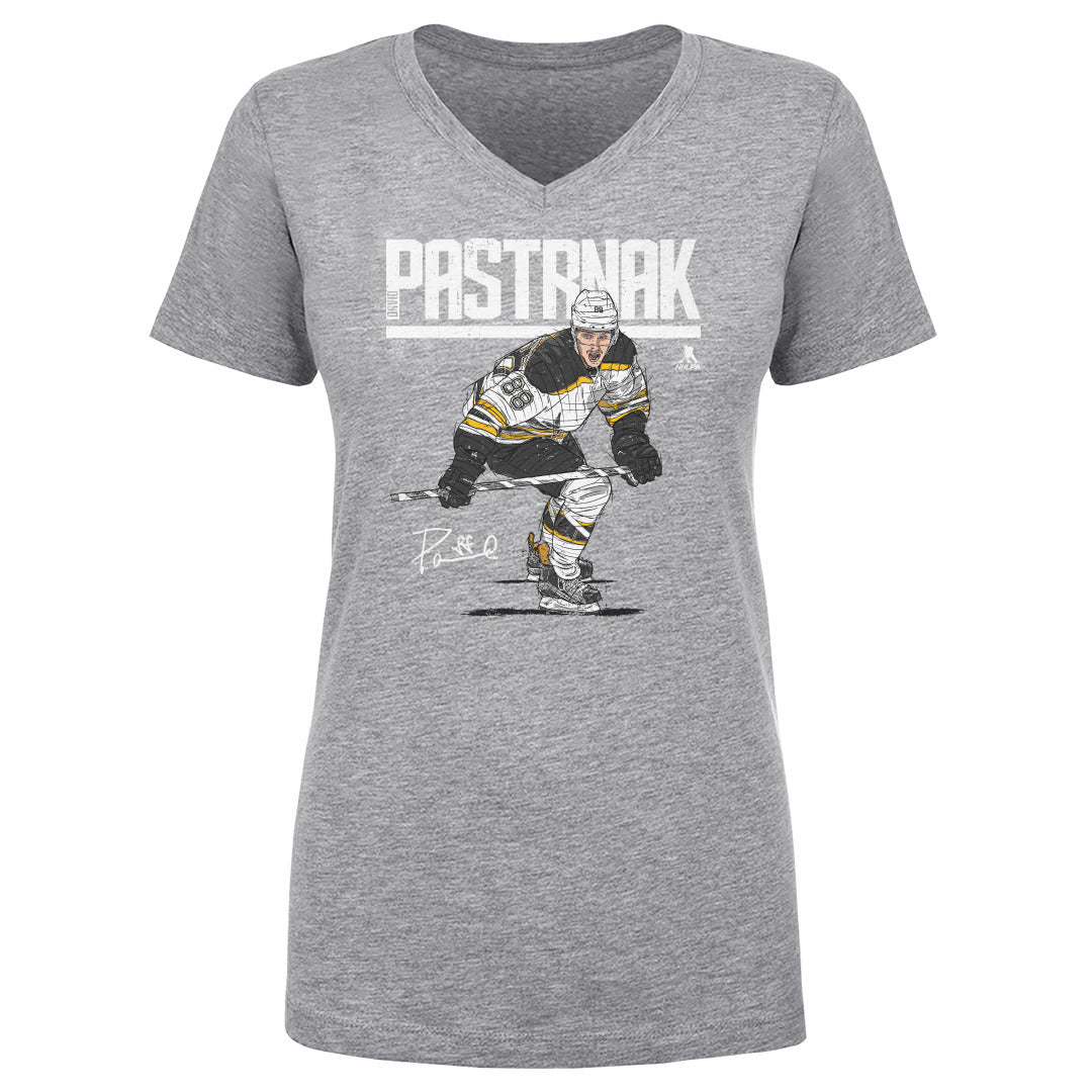 David Pastrnak Women's V-Neck T-Shirt | 500 LEVEL